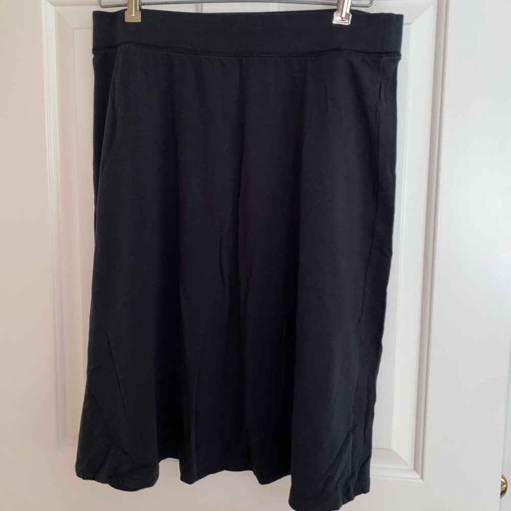 J.Crew Black Basic Midi Knee-Length Skirt
